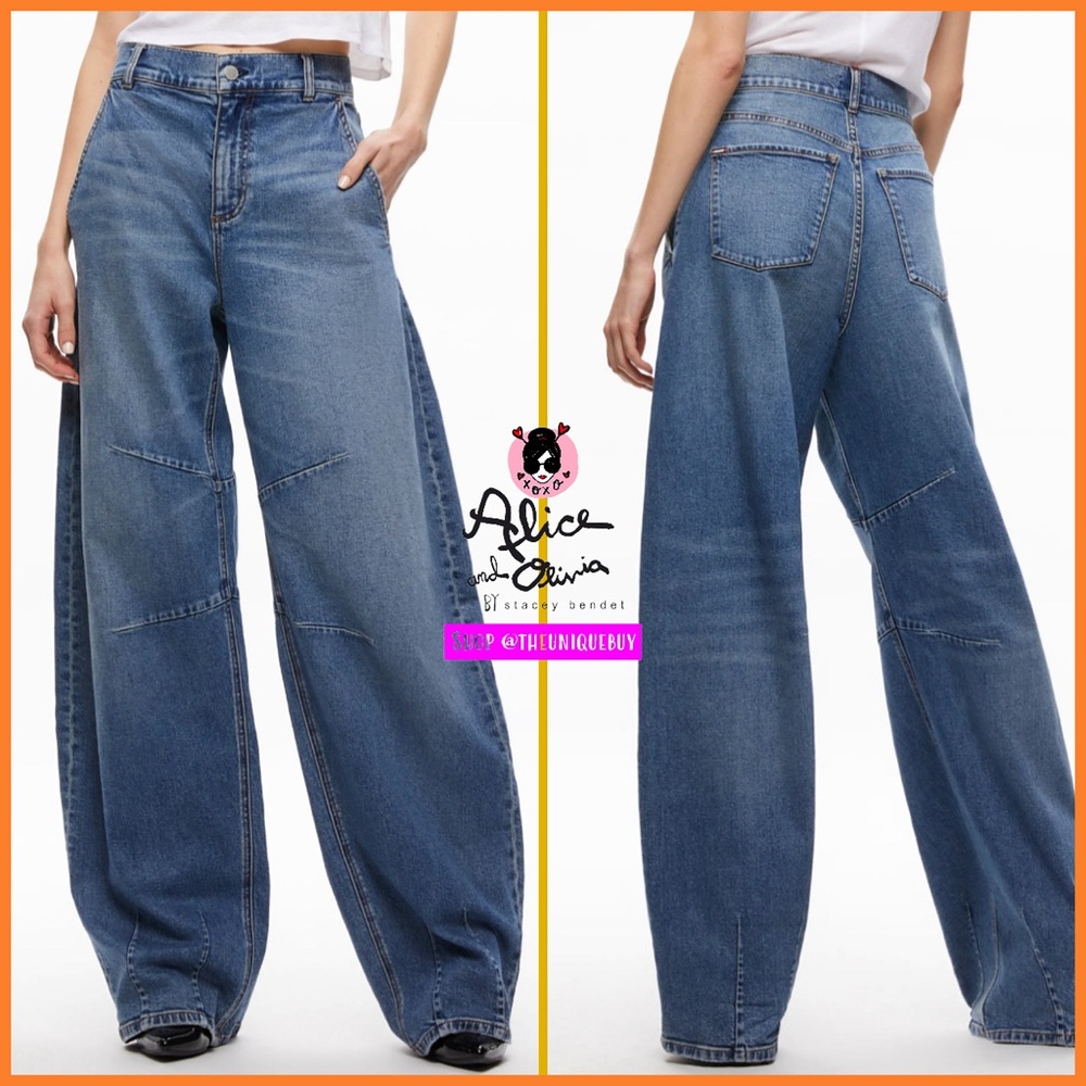 Alice + Olivia Parker Low Rise Balloon Leg Jeans